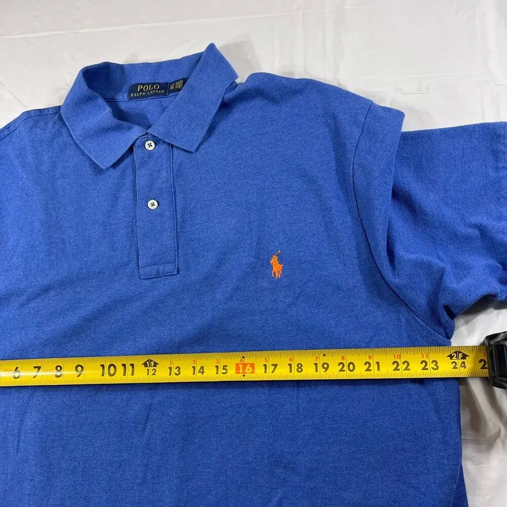 Polo Ralph Lauren Men’s XLT Blue Classic Cotton Polo Shirt Short Sleeve Casual